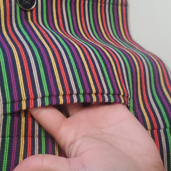Talbots Jacket Multicolor Textured Stripes Button Front Mandarin Collar 10 - Picture 7 of 10
